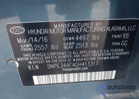 2016 Hyundai Sonata Sport from USA, damaged, VIN 5NPE34AF4GH413317